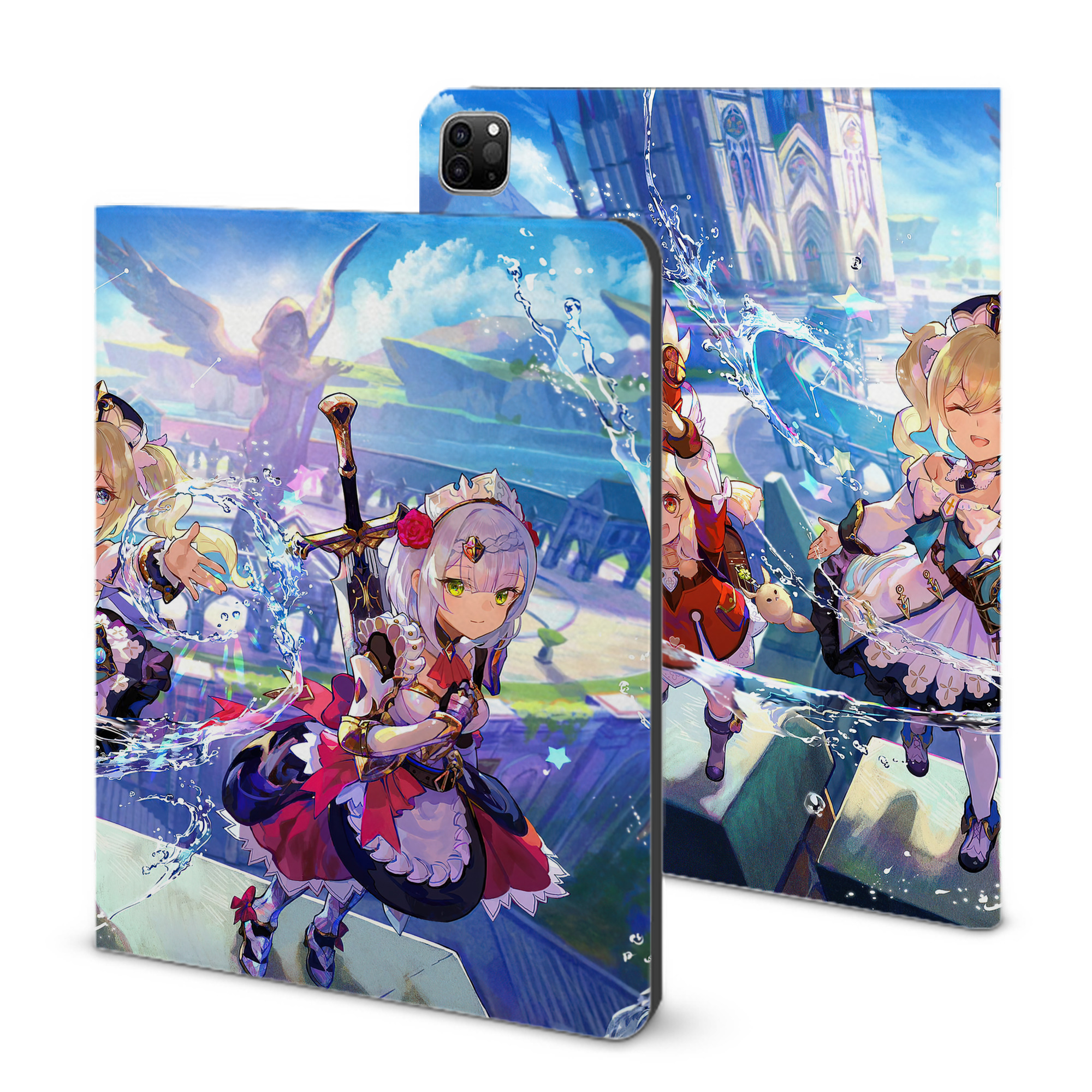 げんし神 genshin IPad ケース ブック型 PUレザー TPU 耐衝撃 軽量 薄型 ペン収納なし 全面保護 IPad 各モデル対応